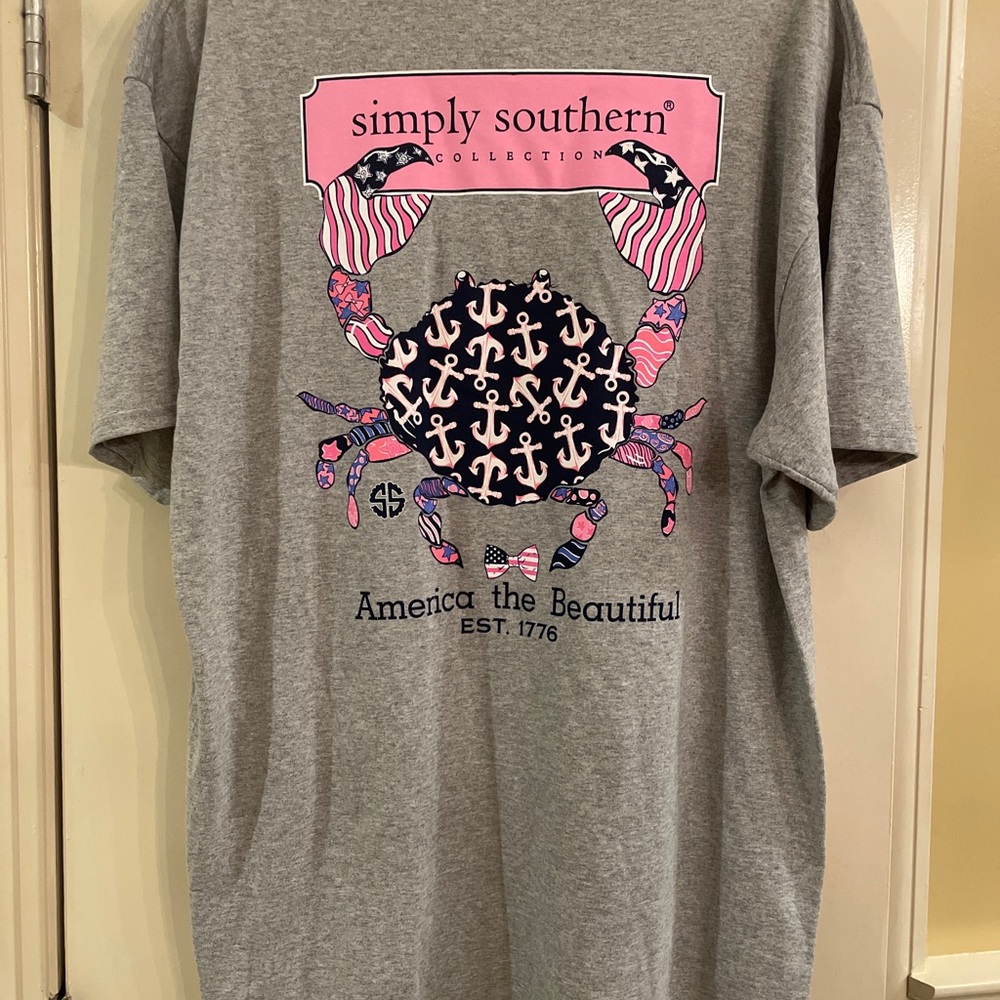NWT Simply Southern Short Sleeve XL Gray T Shirt